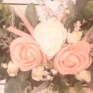 Rose Gold White Wooden Wall Art Decor